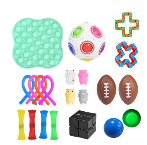 Figet Speelgoed Anti-Stress Speelgoed Set Stretchy Snaren Marmeren Reliëf Volwassenen Meisje Kinderen Zintuiglijke Antistress Relief Fidget Speelgoed: Set H