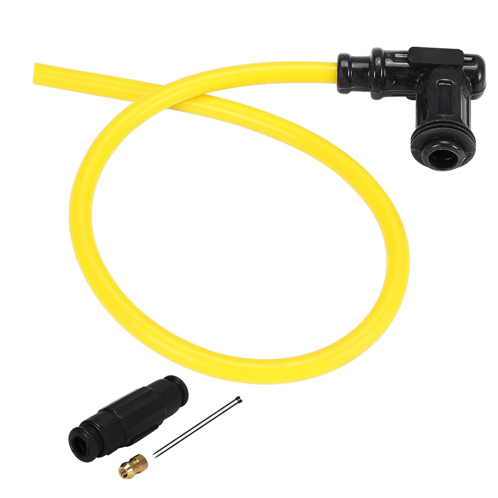 Power Cable Wires Ignition Coil Spark Plug Iridium 50cm Yellow Cap Motorcycle Racing Street