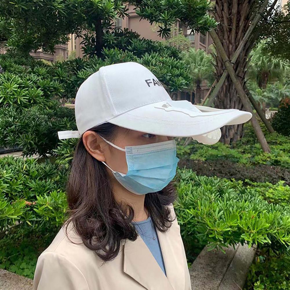Sales! Fan Cap Rechargeable Fan Adjustable Fabric Sun Protection Baseball Hat for Hiking