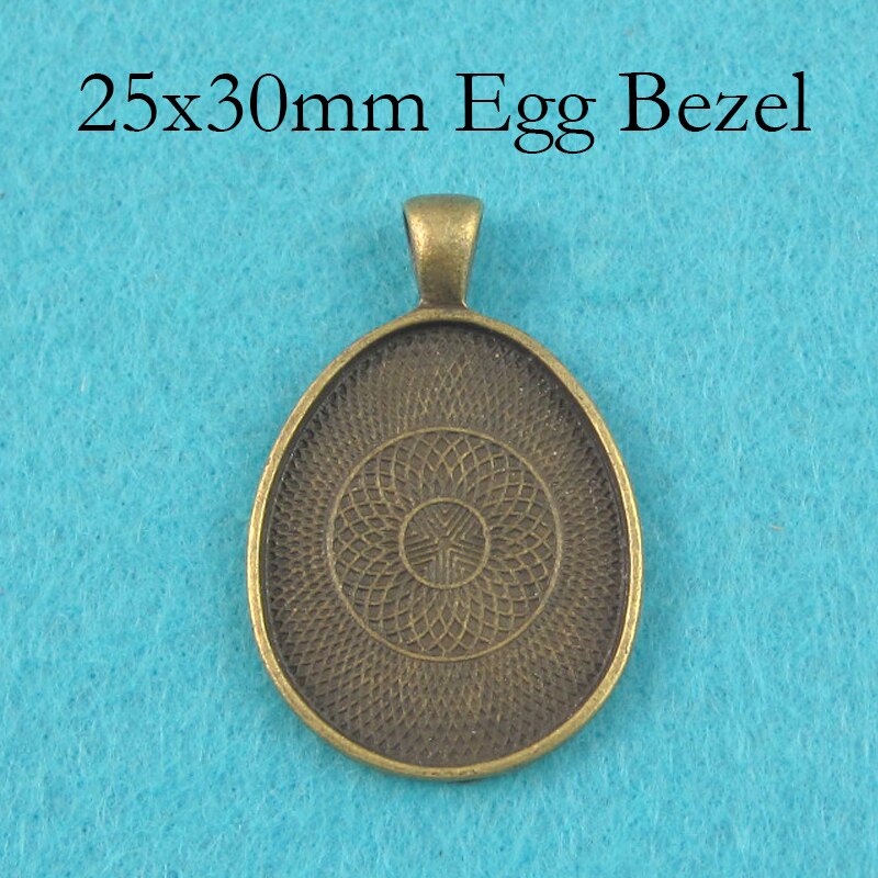 50 pcs - 25x30mm Egg Setting, Egg Pendant Tray, Egg Bezel Setting, Egg Pendant Blank Cabochon Base Resin Frame