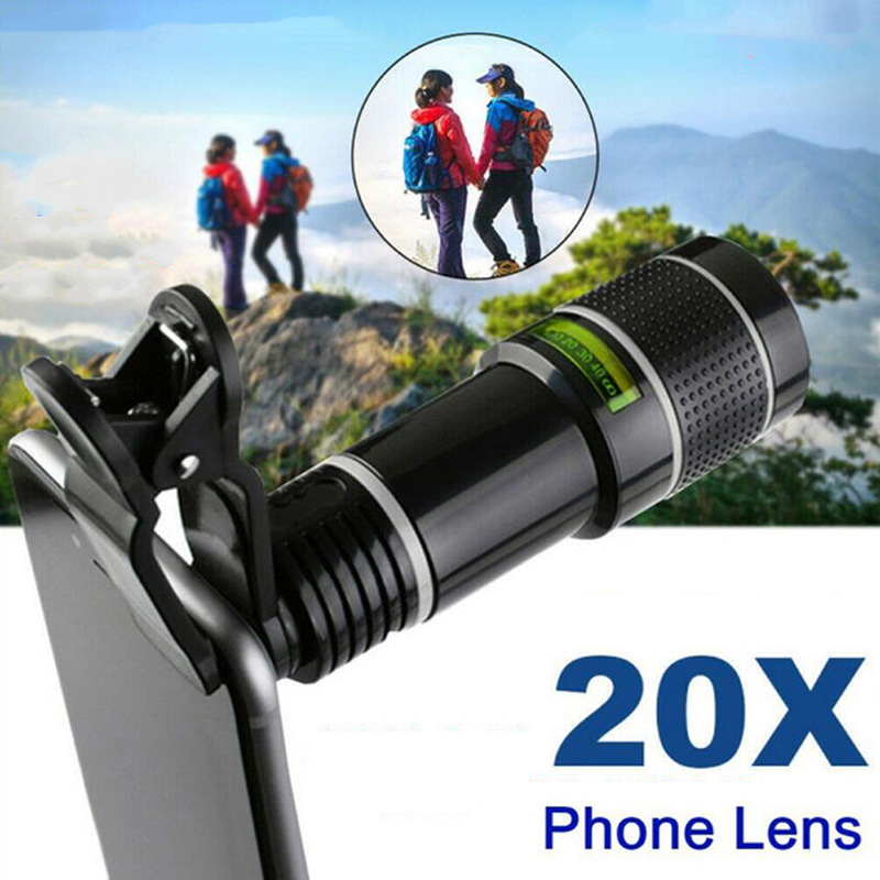 Cámara óptica Universal para teléfono inteligente, lente telescópica con Clip para teleobjetivo, Zoom 20x HD