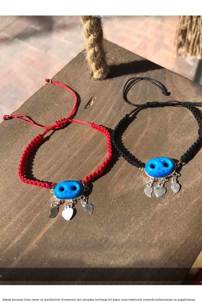 Black Drawstring Assyrian Silver Evil Eye Bracelet