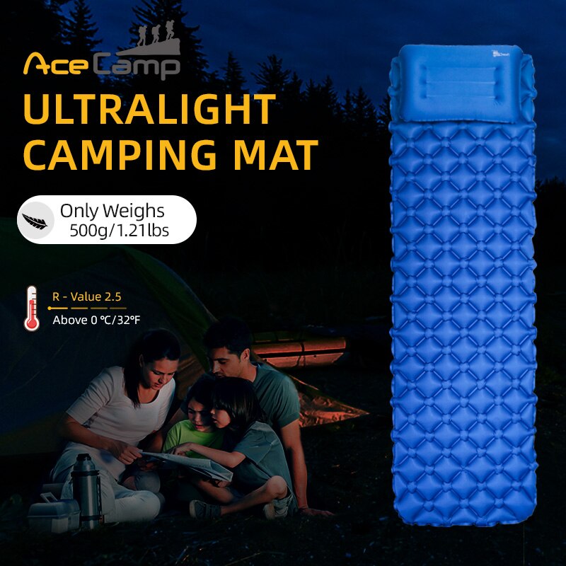 Acecamp soveunderlag oppustelige luftmadrasser camping seng med pude vandreture trekking ultralet sovemåtte