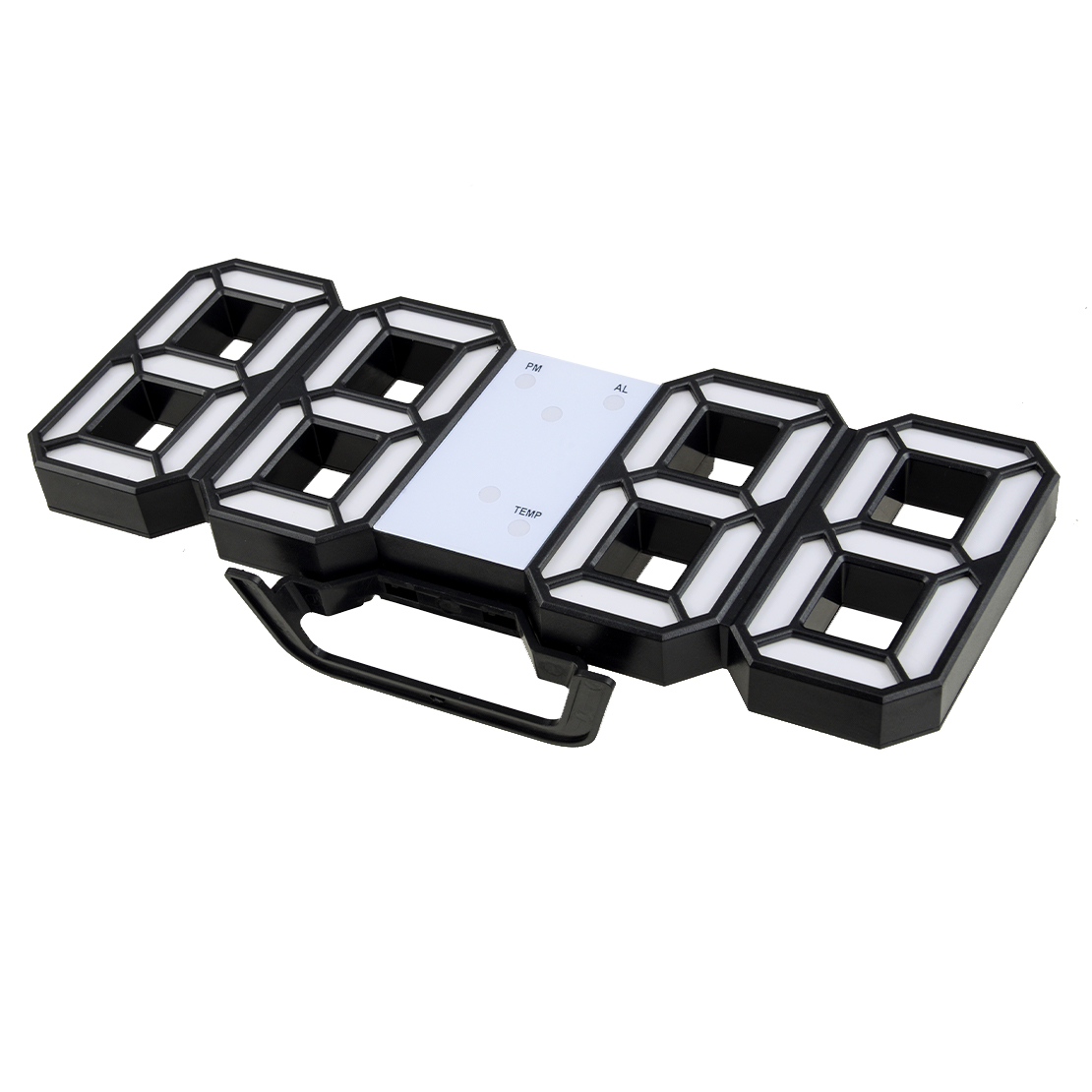 3D White Digital Led Night Wall Clock Alarm Modern Watch Display Indoor Living Room Temperature USB Charging Port 5V 1A