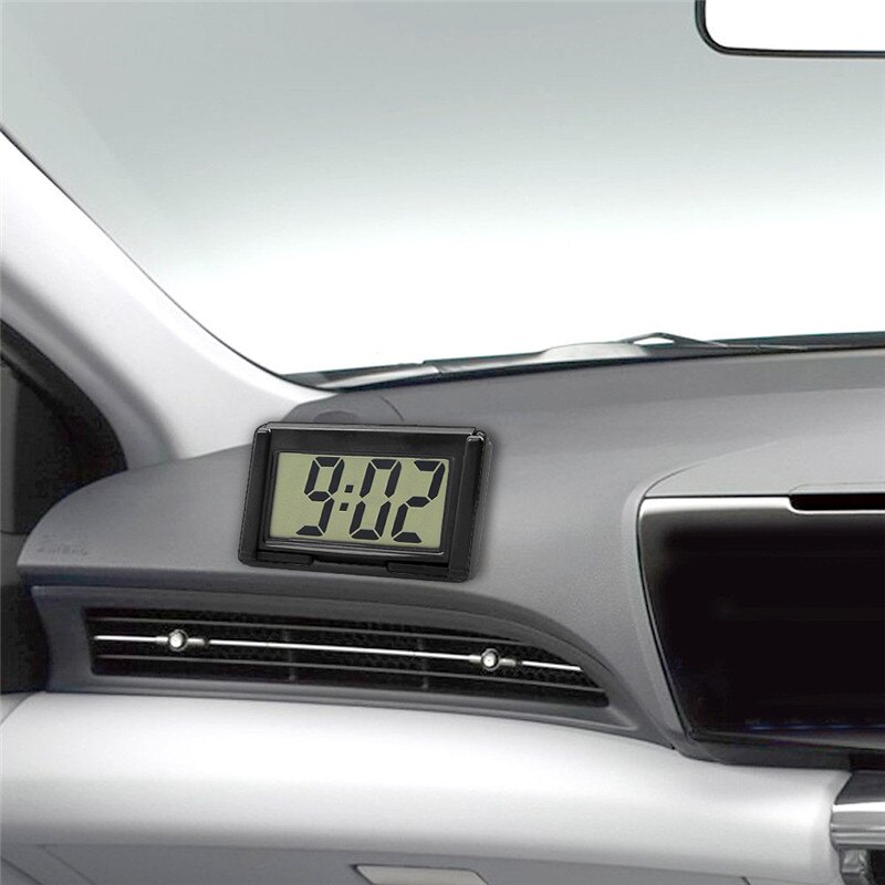Horloge numérique de tableau de bord de voiture lcd auto-adhésive