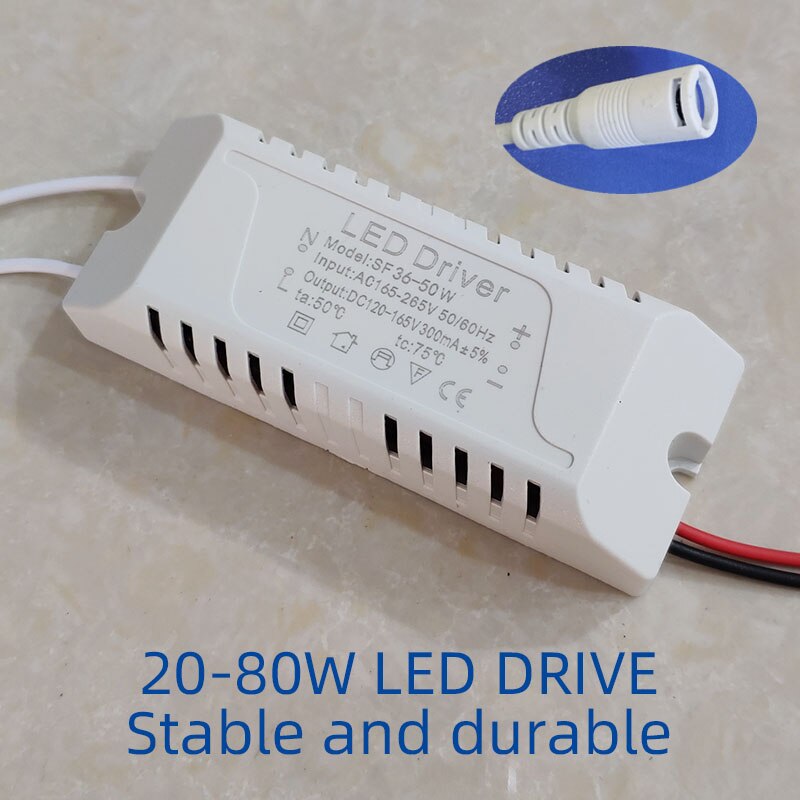 LED Driver 24W 36W 50W 58W 60W 68W 80W LED Power Supply Unit Lighting Transformers For LED Lights Panel Lamp Driver DC connector