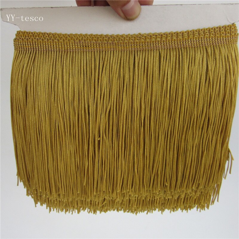 1Yard 15cm Wide Pink Lace Fringe Trim Tassel Fringe Trimming For Latin Dress Stage Clothes Accessories Lace Ribbon Tassel: Tyrant gold