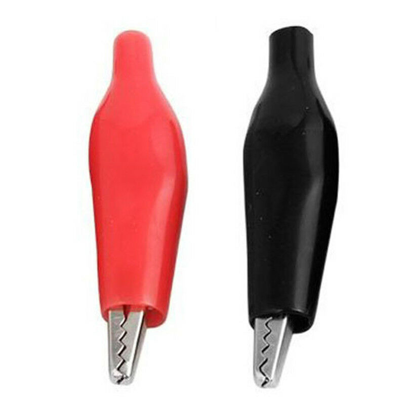 20pcs Alligator Clip Banana Clamps Black Red Soft Plastic Coating Test Probe Electrical Clamp Connector Battery Crocodile Clip