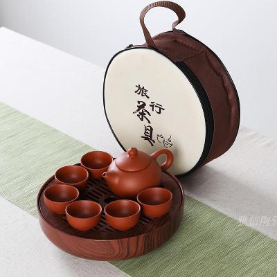 Draagbare dragen pakket Zisha Theepot Cups Plastic Thee Lade pakket China Kung Fu Thee Set Eenvoudige mini outdoor reizen Thee set: 01 Tea Set