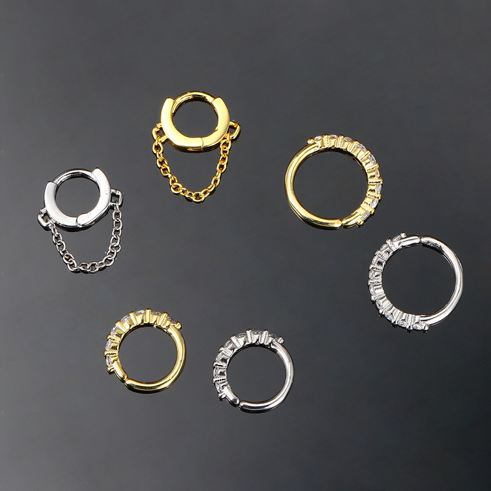 Piercing de gota de agua de cristal, pendientes de cartílago plano Tragus, Perno de oreja, hélice, Concha, Rook, lóbulo, anillo de oreja, Labret, de joyería CC092, 1pc