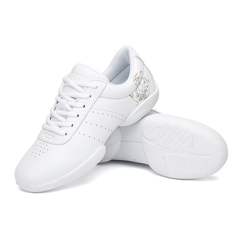 White Aerobic Shoes Children's Adult Fitness Shoes Gymnastics Sports Dance Shoes for Women Cheerleading Shoes