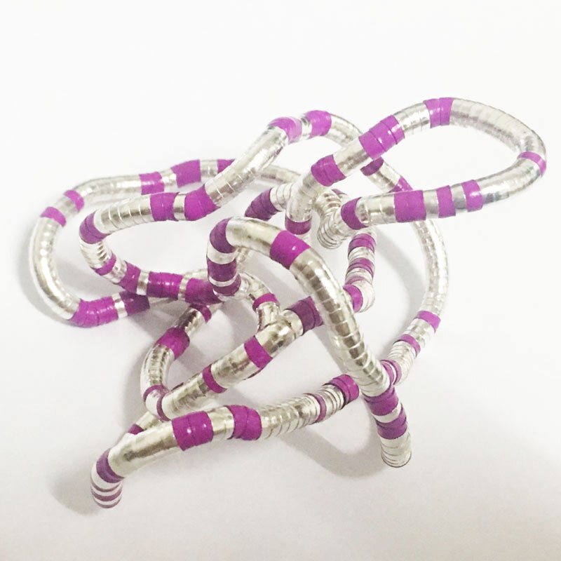 5mm 90cm Iron Flexible Twisted Jewelry Bendable Snake Necklace 20 Colors Available: Silver-Rose