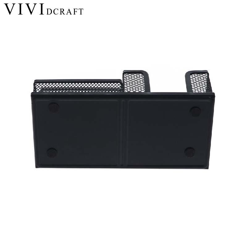 1Pcs Office Organizer Desk Organizer Metal Stationery Supplies Pen Black Pencil Holder Cosmetic Cont Office Round E8V7