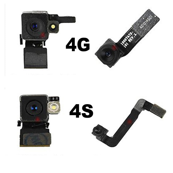 1Pcs Voorkant Camera Module Voor Iphone 4 4S Kleine Camera Back Camera Rear Big Camera Flex