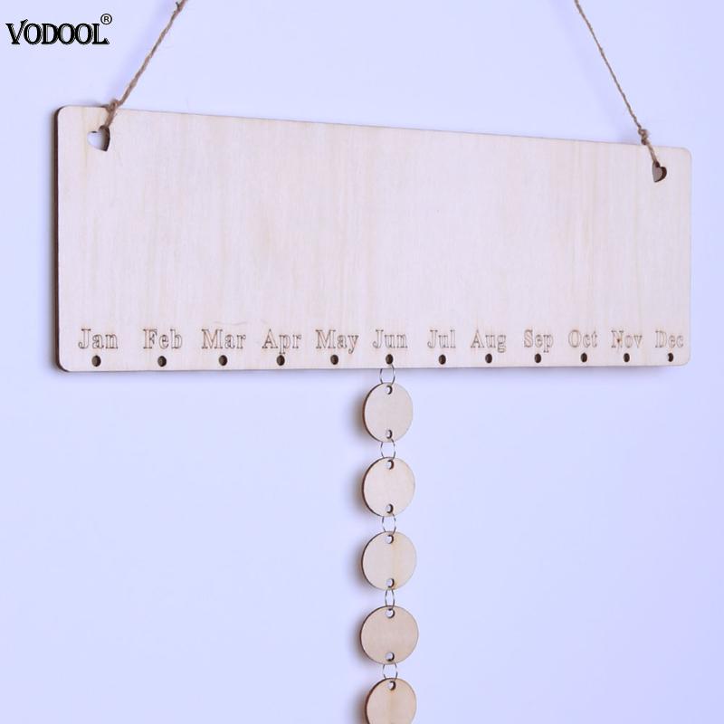 Wooden Calendar Board Date Mark Reminder Sign DIY Hanging Blank Calendar Board Home Wall Calendar Hanging Decor