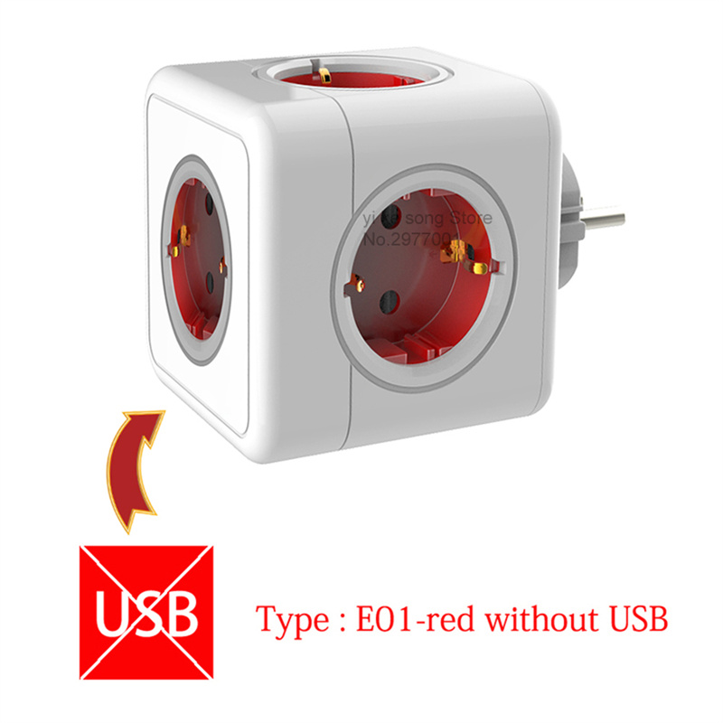 Multiprise européenne EU Powercube, 3680W, prises multiples, prises secteur, filtre réseau, USB 4, AC, maison, bureaux