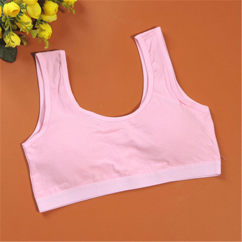 5 uds. Ropa interior para niñas adolescentes, ropa interior de algodón, Sujetador deportivo para adolescentes con almohadilla para el pecho, ropa interior para entrenamiento de pubertad chica