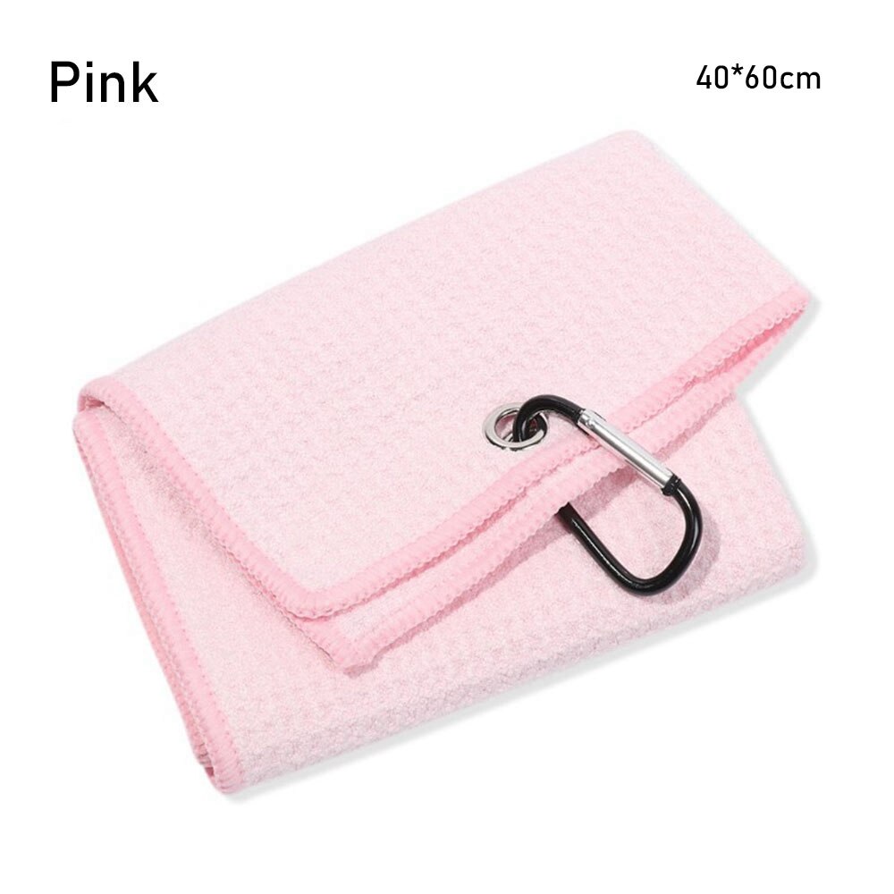 1PC Pure Color Towel Microfiber Cotton Golf Towel With Carabiner Hook Cleans Clubs Golf Towel Hands Cleaning Towels 30*50cm