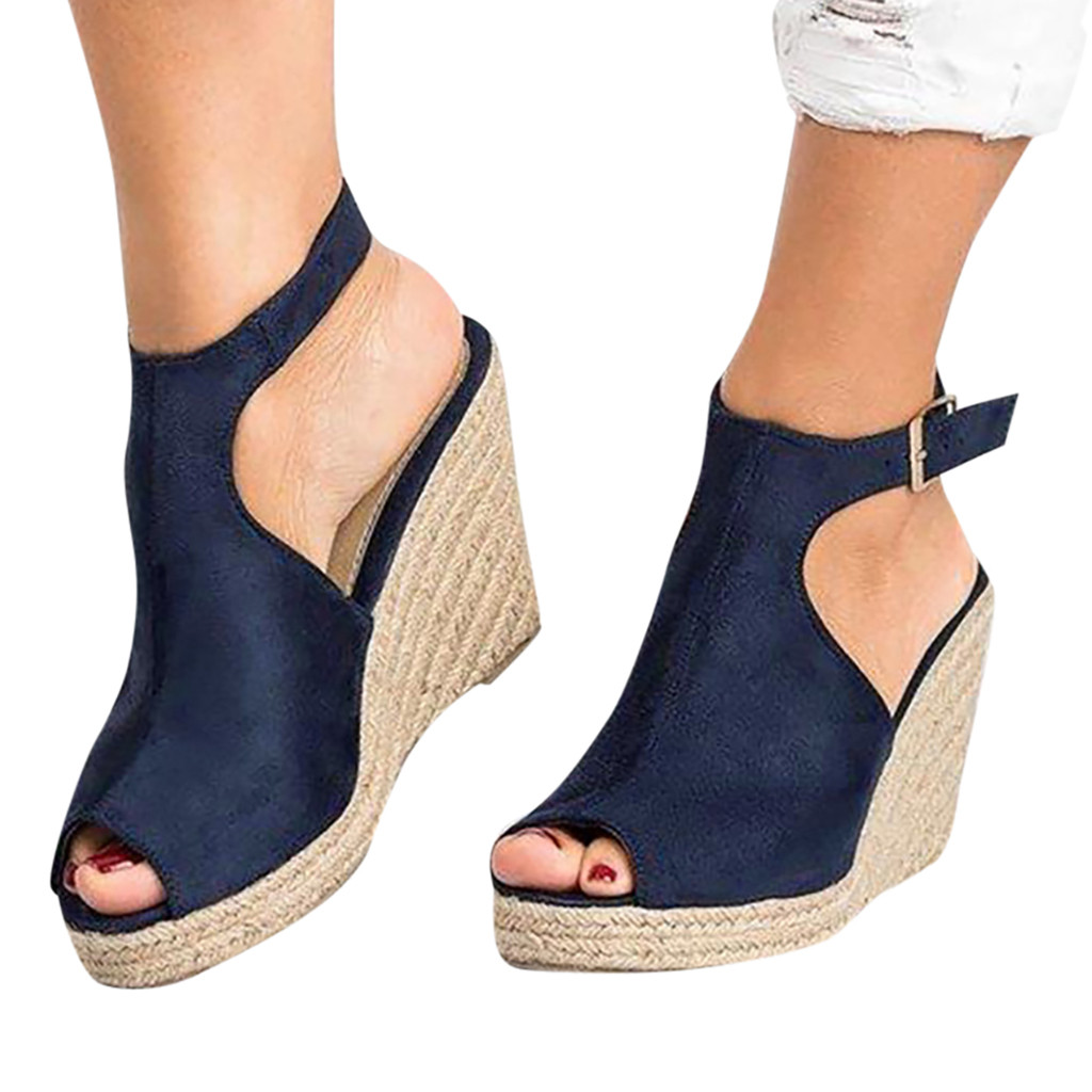 Coneed Platform Sandalen Wiggen Schoenen Voor Vrouwen Hakken Sandalias Mujer Zomer Klomp Vrouwen Zapatos De Hombre JUNE12: A / 43