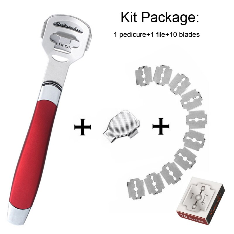 Rvs Pedicure Gereedschap Pedicure Set Voet Peeling Maks Manicure Professionele Eelt Voet Schaafmachine Pedicure Mes Scheerapparaat: B Set