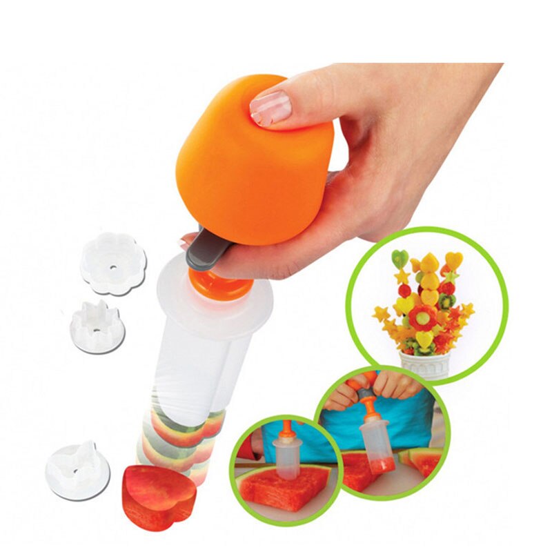 Fruit Vegetable Shape Cutter Star Heart Shape Vegetables Cutter Portable Cook Tools plastic Fruit Cutting