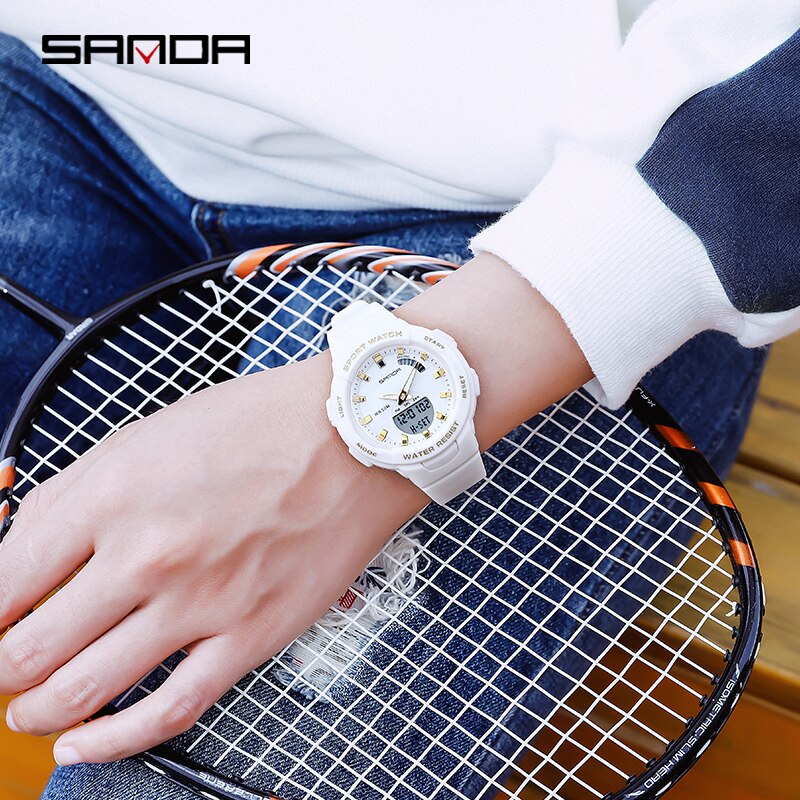 SANDA 6005 Children Sport Digital Watch Men Wristwatch Stopwatch Alarm Students 12/24 Hour Clock Relogio Masculino