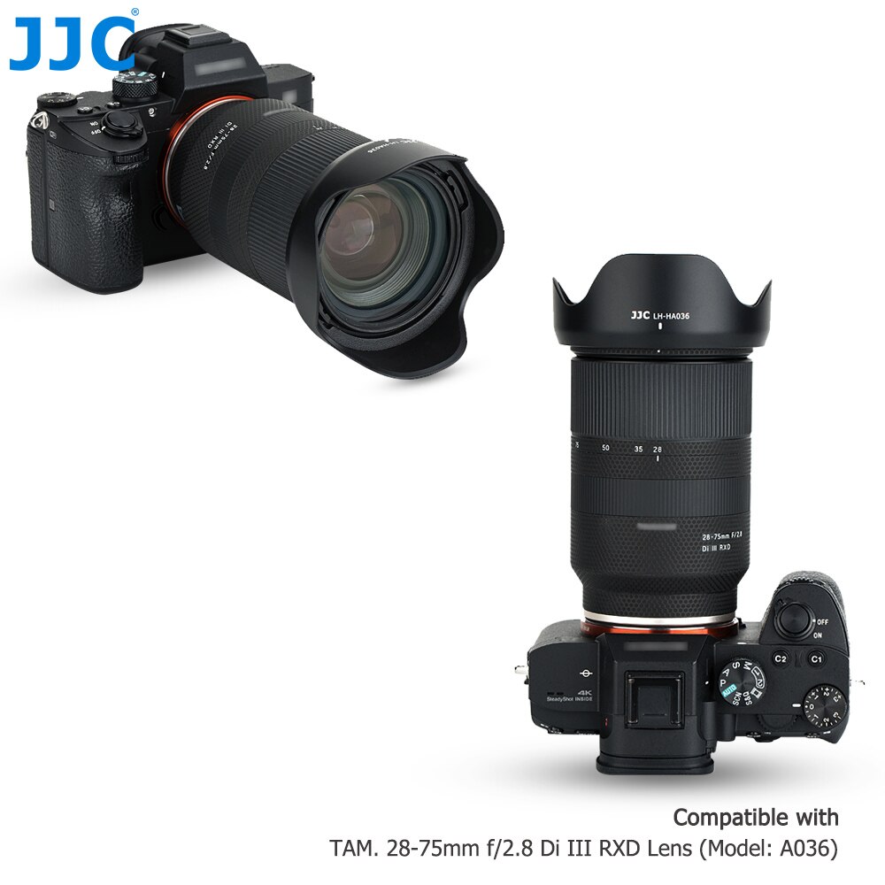Jjc Camera Bloem Zonnekap Voor Tamron 28-75Mm F/2.8 Di Iii Rxd Lens (Model: a036) Vervangt Tamron HA036 Zonnekap Abs Zwart