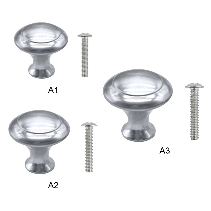 1pc Cabinet Door Knobs Brushed Nickel Round Drawer Handle Hardware Stainless Steel With Screw For Kitchen Bathroom .