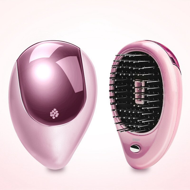 Cepillo de pelo eléctrico portátil iónico alisador de pelo cepillo de iones negativos peine masaje antiestático peine de pelo lacio