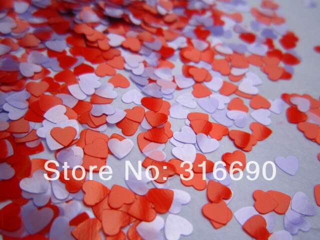Solventbestendige Glitter mix rood paars hart nagels decoraties komen