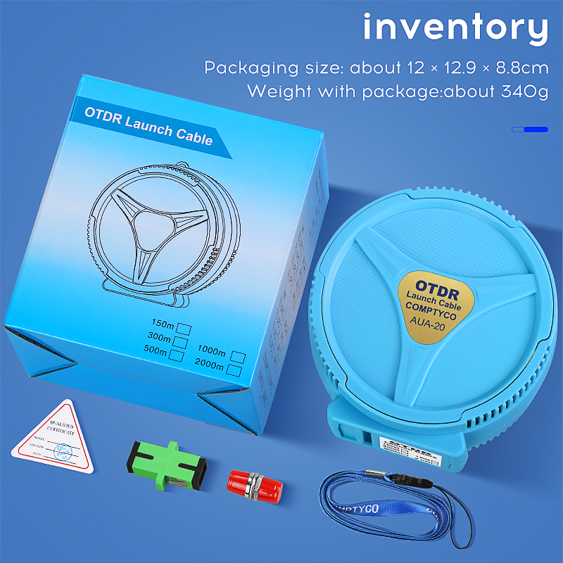 1000M Single Mode AUA-20 OTDR Launch Cable SC/FC/ST/LC(UPC/APC) OTDR Extension Cord OTDR Dead Zone Eliminator Fiber Ring