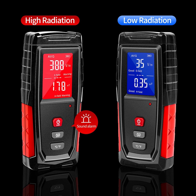 EMF Meter, Electromagnetic Radiation Detector, Rechargeable Digital EMF Tester, Hand-Held Electromagnetic Field Meter