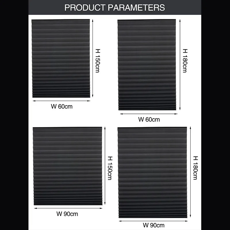 Selbstklebende Verdunkelungsjalousien für Fenster, Faltenjalousien, kabelloser Schatten, Lichtfilterschirme für Badezimmer, Küche, Büro, Vorhang