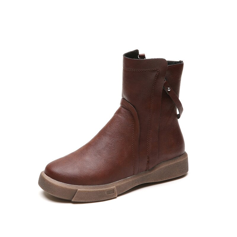 Nouvelles femmes Martin bottes femme en cuir souple chaussures automne hiver bottes courtes deux côtés Zip femmes bottines