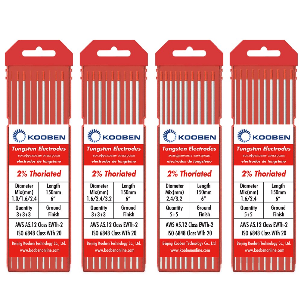WT20 タングステン電極 1.0 1.6 2.4 3.2 ミリメートル x 150 ミリメートル赤 tig 溶接タングステン電極