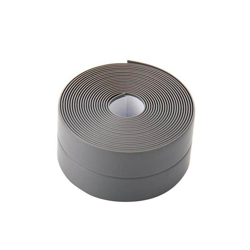 Autocollant auto-adhésif en céramique | Autocollant de cuisine, étanche, Anti-humidité, autocollant de salle de bains, évier mural d'angle, ligne PVC T3O9: Gray