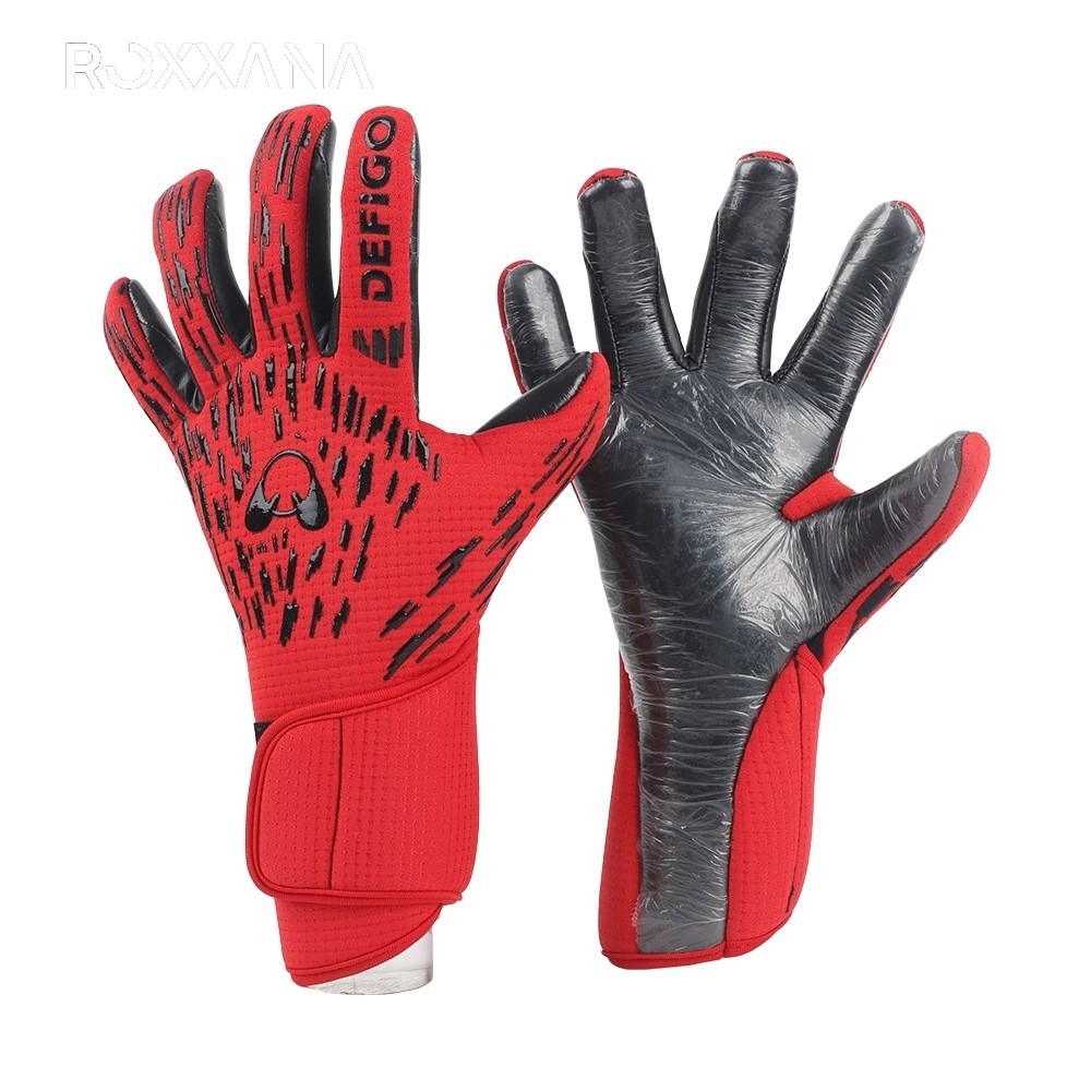 Professionelle Torwarthandschuhe, rutschfeste Latex-Fußballhandschuhe, für Männer, Frauen, Jugendliche, freundlicher, schützendes Spieltraining, Fußballausrügestochen: verrotten / XS