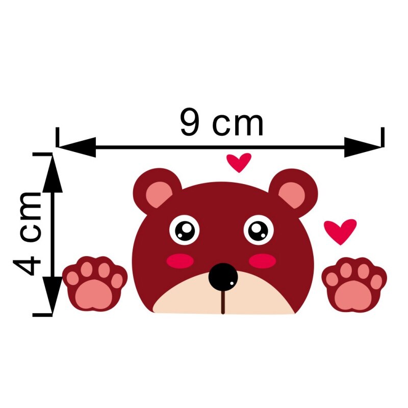 Funny Zoo Animals Patterns Switch Stickers For Kids Room Home Decoration 3D PVC Wall Decals DIY Cartoon Cat Dog Mural Art #1: Bear