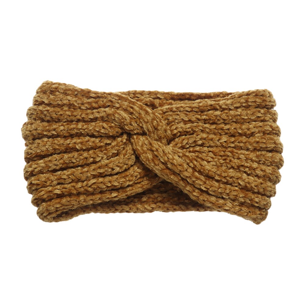 Gebreide Hoofdband Zachte Elastische Brede Haarband Candy Kleur Dikke Warme Vrouwen Meisjes Winter Haarband Yoga Sport Haaraccessoires: yellow