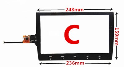For Car DVD GPS Navigation Central Control Multimedia Capacitive Digitizer Touch Screen Panel Glass: Style C