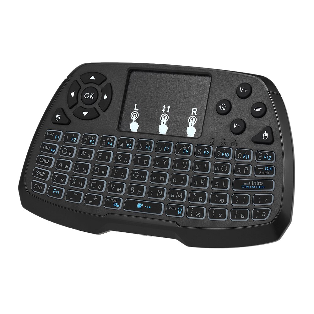 2.4 ghz draadloos toetsenbord met achtergrondverlichting, touchpad, muis, handheld afstandsbediening, 4 kleuren achtergrondverlichting voor tv-box, smart-tv, pc, notebook: Ru