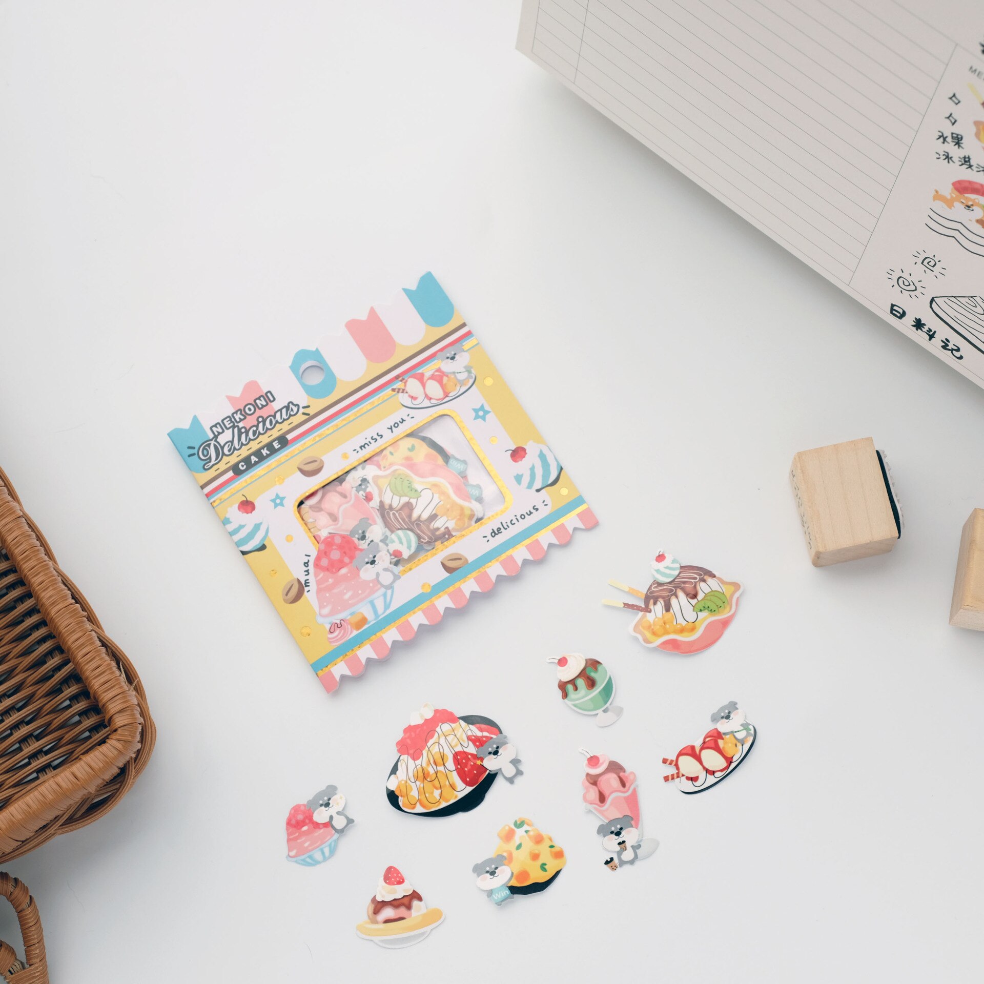 Söpöt japanilaiset astiatarrat scrapbookingiin japanilaiset ruoat roskakirjapäiväkirja tarra tee itse harrastus sisustus askartelutarvikkeet paperitavarat