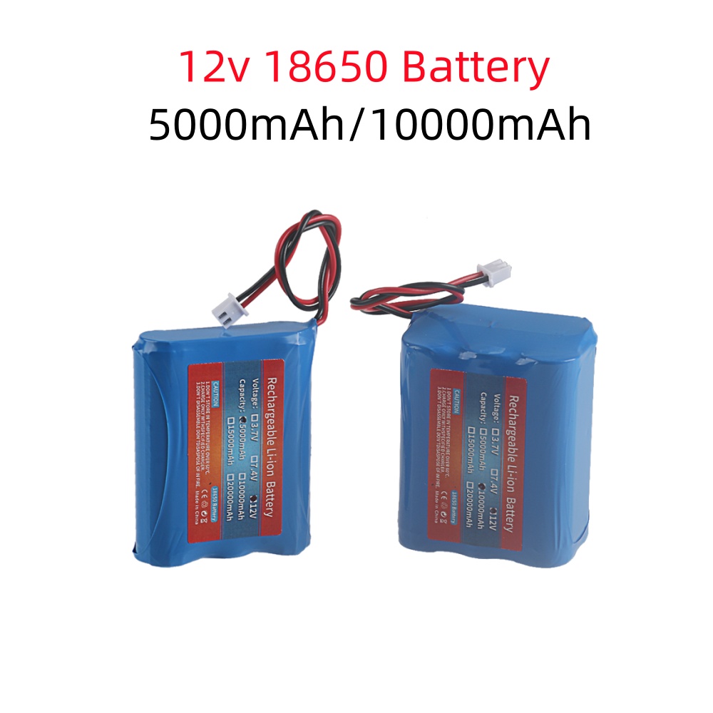 3.7v 7.4v 11.1v 12v 18650 10000 mah med kablar litiumjonbatteri med kretskort för bluetooth-högtalare med solcellsstrålkastare