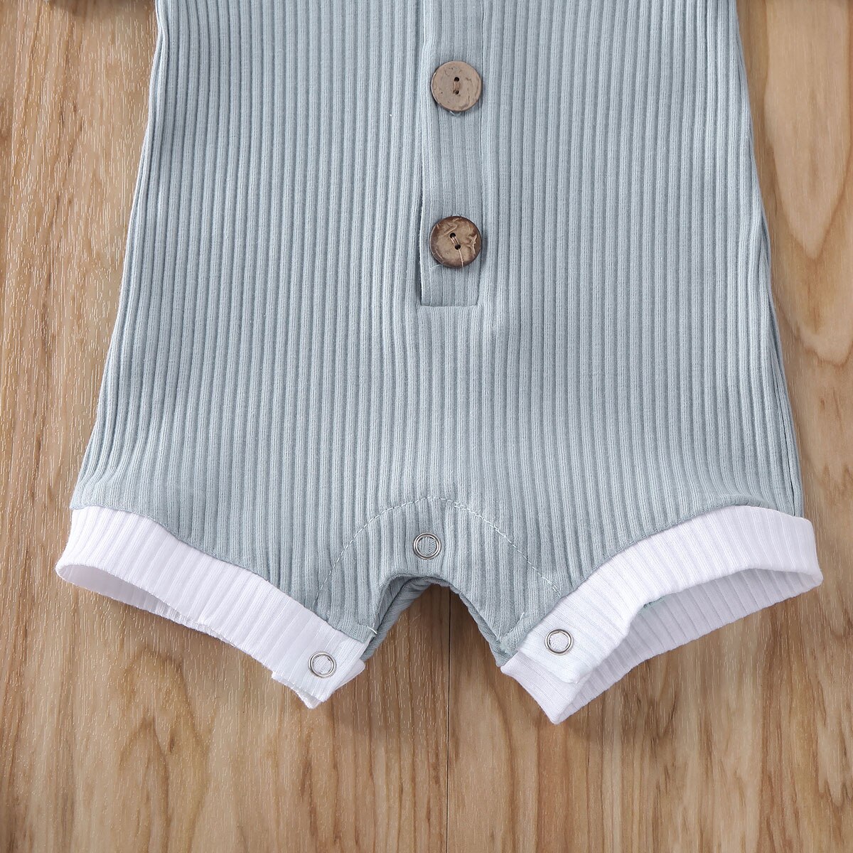 Zomer Kleding Pasgeboren Baby Baby Jongens Meisjes Kleding Geribbeld Solid Romper Jumpsuit Korte Mouw Outfit 0-18M