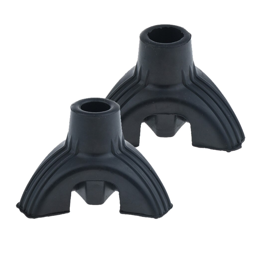 2 uds, negro trípode antideslizante goma Punta de repuesto para bastón caminar antideslizante palillo muletas 5/8 pulgadas 3/4 pulgadas