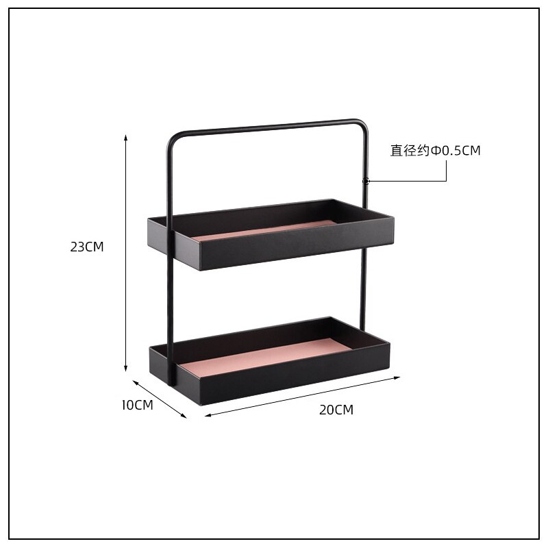 Two Tier Leather Pad Rectangle Metal Storage Tray Sundries Cosmetics Jewelry Dessert Tea Trays Storage Toy Tissue Storage Tray: green