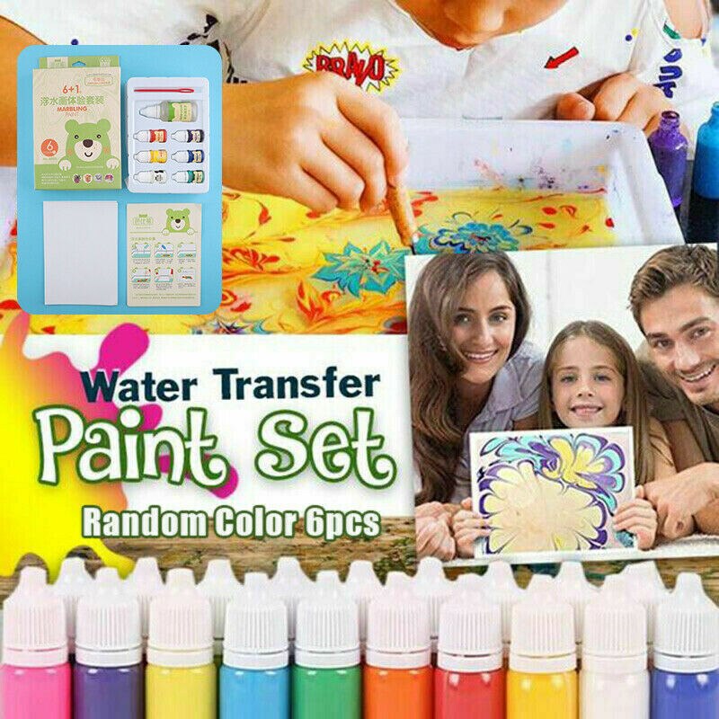 6 Colors Marbling Painting Kit DIY Painting Water Marbling Paint Art Set for Child beginners