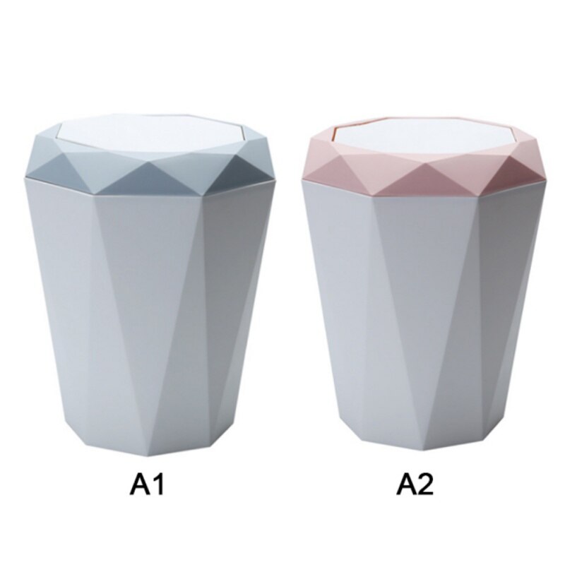 Swing Lid Waste Bin Desktop Small Trash Can With Lid Living Room Debris Desk Storage Bucket Office Supplies Trash Can