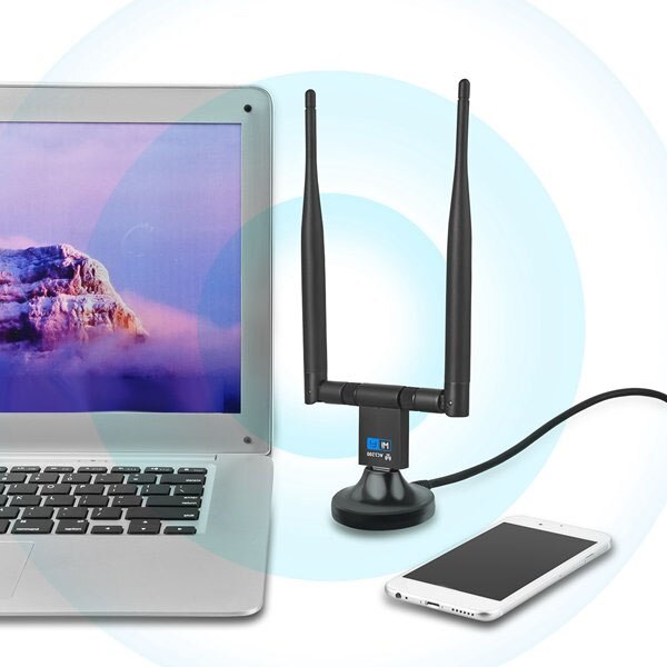 1200M WIFI USB Adapter Dual Antenna USB 3.0 Network Card 5Ghz Wireless Adapter for Laptop Win 7/8/10 Linx2 MAC OS Vista