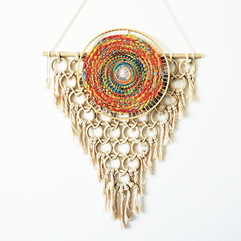 15%,round wooden loom Hand-knitting machine for DIY handmade wall hangings Household weaving tools 29*29CM